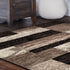 12' Black Brown And Beige Patchwork Runner Rug